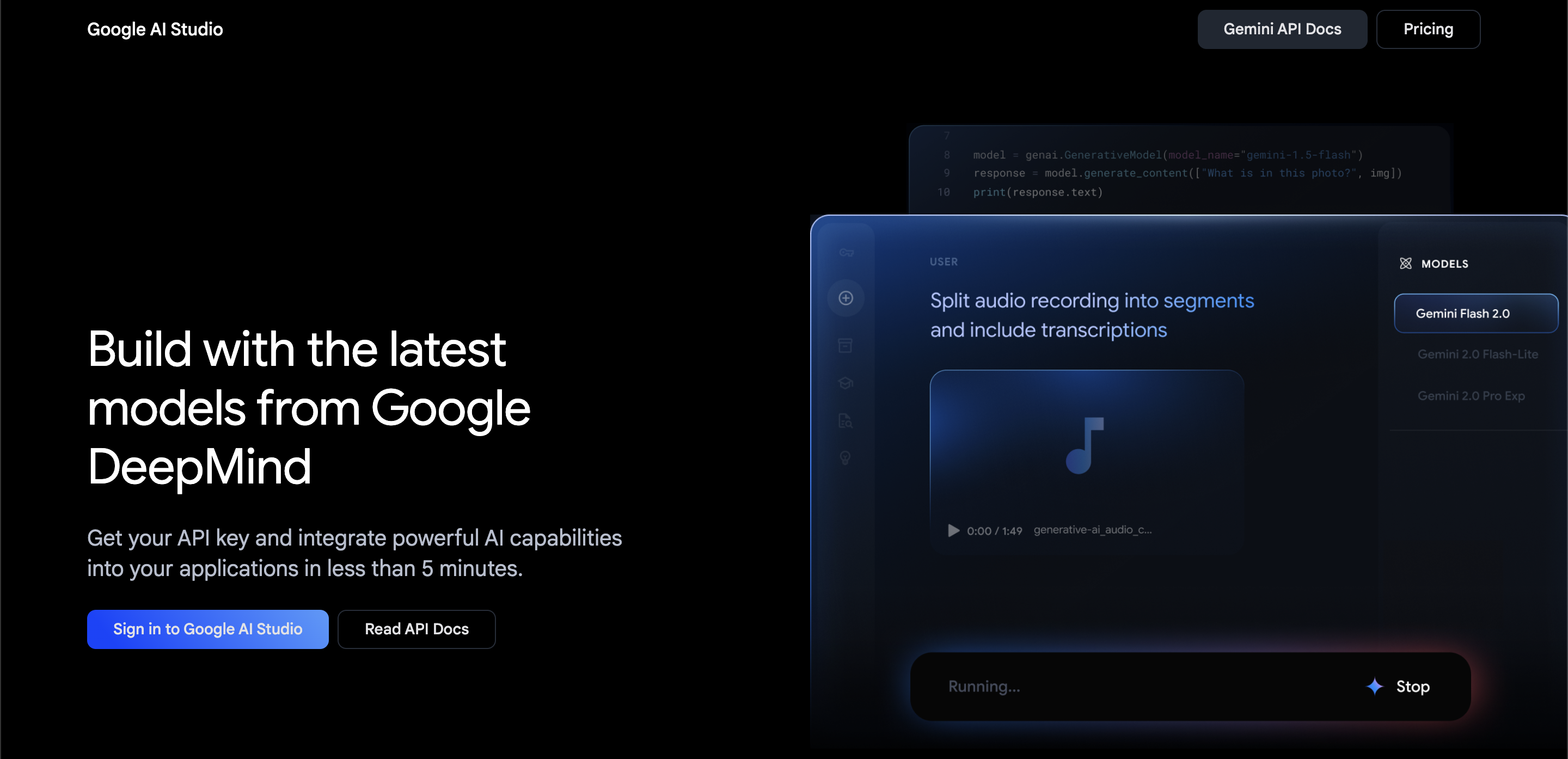 AI Studio Homepage AI Studio Homepage