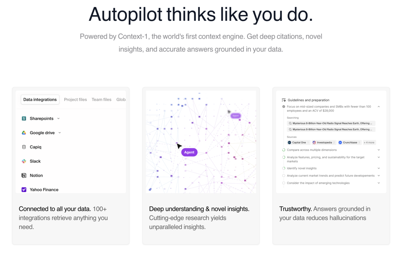 Demonstration of Context's Autopilot in action Demonstration of Context's Autopilot in action